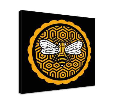 Kanvas djur bi med hexagoner - Tenstickers