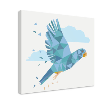 Kanvas fåglar flygande blå fågel - Tenstickers