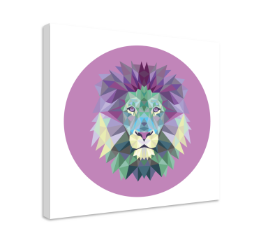 Kanvas djur lejonhuvud geometri - Tenstickers