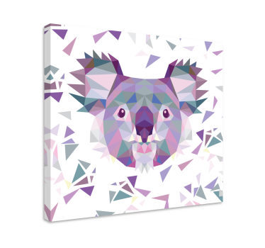 Kanvas häst geometriskt koalaface - Tenstickers