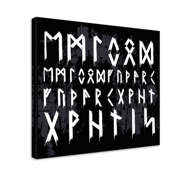 Vikingalfabetet vintage nordisk canvas - Tenstickers