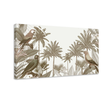 Vintage tropisk fauna träd canvas tavla - Tenstickers
