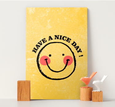 "ha en trevlig dag" smiley face -väggtryck för vardagsrummet - Tenstickers