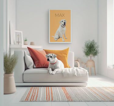 Minimalistisk vattenfärgläggerdjursporträtt canvas - Tenstickers