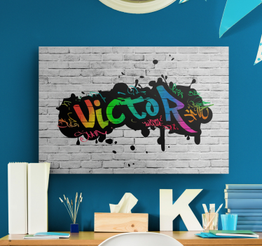 Graffiti namn Konstnären kanvas - Tenstickers