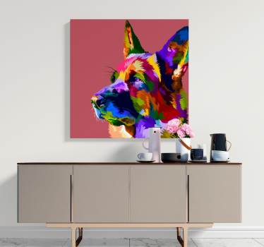 Regnbåge tyska shepard hund canvas bilder - Tenstickers