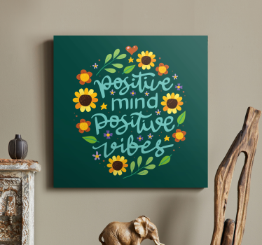 Blommor och motiverande citat inspirerandecanvas tavla - Tenstickers