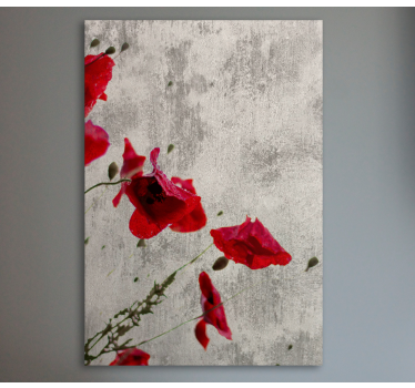 Abstrakt polska vallmo blommigcanvas tavla - Tenstickers