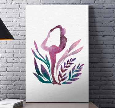 Akvarell yoga posecanvas tavla konst - Tenstickers