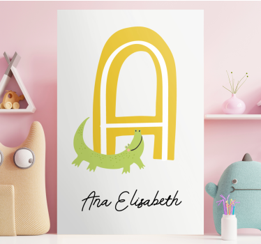 Anpassningsbara canvas tavla för barnens första bokstav - Tenstickers