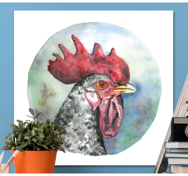 Blå kyckling oljemålning fågelcanvas tavla canvas tavla - Tenstickers