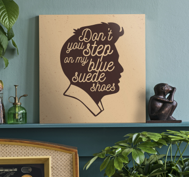 Blå mocka skor musik canvas tavla canvas - Tenstickers