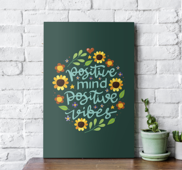 Blommor och motiverande citat inspirerandecanvas tavla - Tenstickers