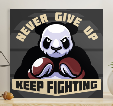 Boxning panda djurcanvas tavla - Tenstickers