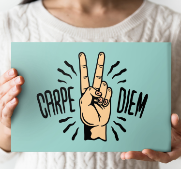 Carpe diem handgest Kanvas citat - Tenstickers