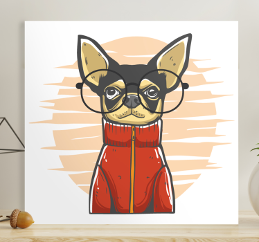 Chiahuahua med glasögon hund canvas bilder - Tenstickers