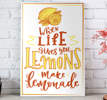 Citron skiss citat fruktcanvas tavla konst - Tenstickers