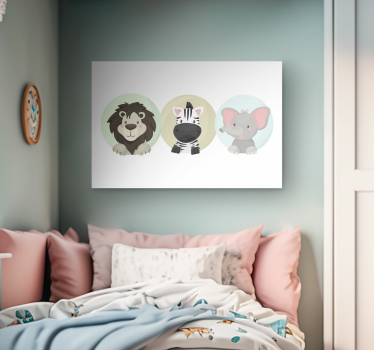 Djur ställa in djur canvas - Tenstickers