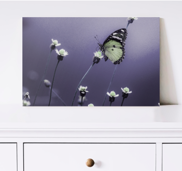 Elegant fjäril blomma design fjäril canvas bild - Tenstickers