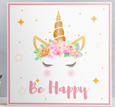 Enhörning fras vara glad unicorncanvas tavla canvas tavla - Tenstickers