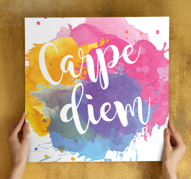 Färgglad carpe diem splash inspirerandecanvas tavla - Tenstickers