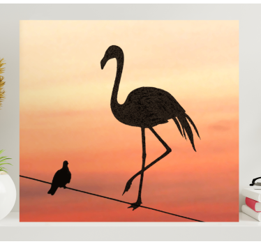 Flamingo och fåglar design hallcanvas tavla tryck - Tenstickers