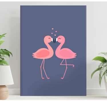 Flamingor som bildar en hjärthall kanfas - Tenstickers