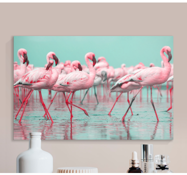 Flamingosamling Kanvas djur - Tenstickers