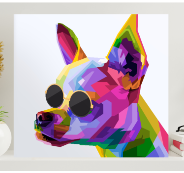Flerfärgad chiuaua med glasögon hund kanfasbilder - Tenstickers