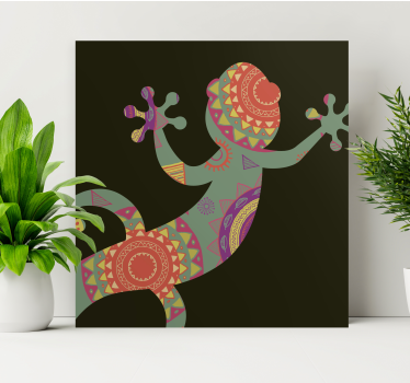 Geometrisk reptil illustration Kanvas djur - Tenstickers