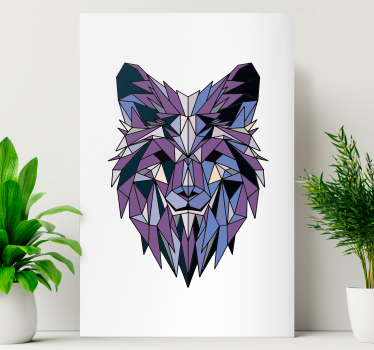 Geometrisk varg geometrisk inramadcanvas tavla - Tenstickers