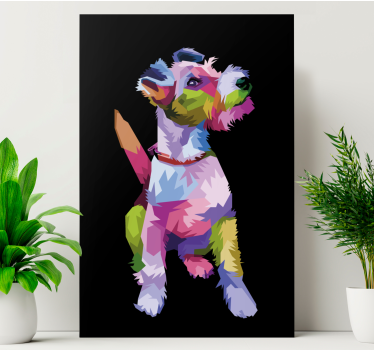 Geometriska-djur fox terrier hund canvas bilder - Tenstickers