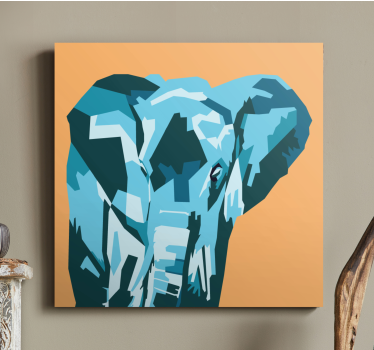 Geometriska-djur söt elefant canvas konst - Tenstickers