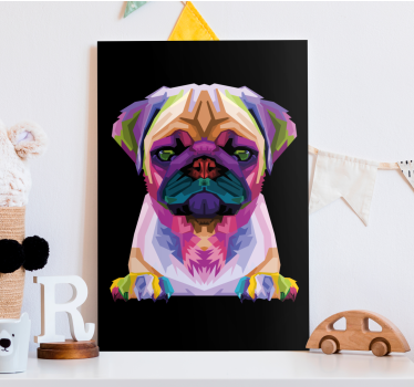 Geometriska-djur söta hund canvas bilder - Tenstickers