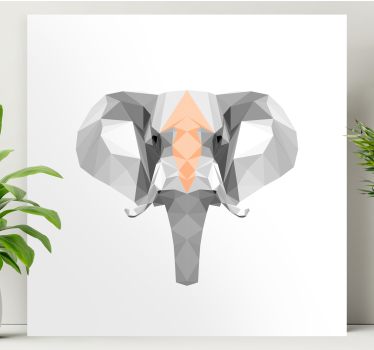 Geometriskt elefanthuvud Kanvas elefant - Tenstickers