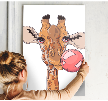 Giraff med gummidukduk - Tenstickers