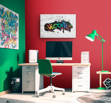 Graffiti namn Konstnären kanvas - Tenstickers