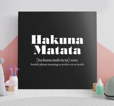 Hakuna matata betyder canvas tavla citat canvas tavla - Tenstickers
