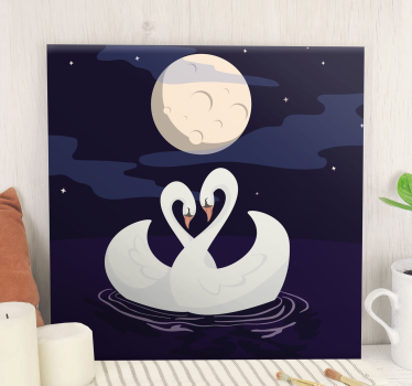 Härlig svanar fågel canvas canvas tavla - Tenstickers