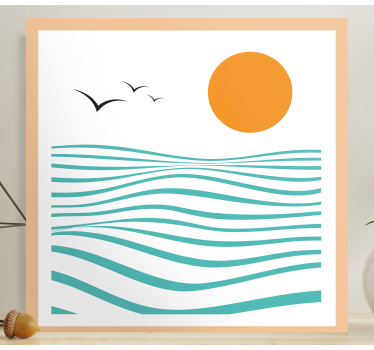 Havet abstrakt konst geometrisk väggduk - Tenstickers