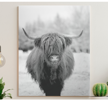 Highland ko djurcanvas tavla - Tenstickers