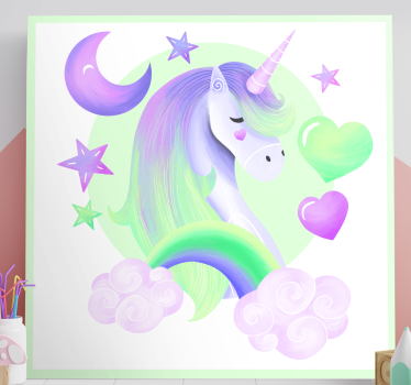 Hjärta och regnbåge unicorncanvas tavla canvas tavla - Tenstickers