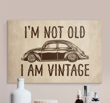 Inte gammal men vintage rolig design canvas tavla citat canvas ta - Tenstickers