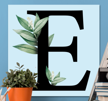 Kanvas abc och bokstäver e med blad - Tenstickers