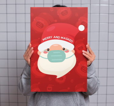 Kanvas abc och bokstäver glad tomte med mask - Tenstickers
