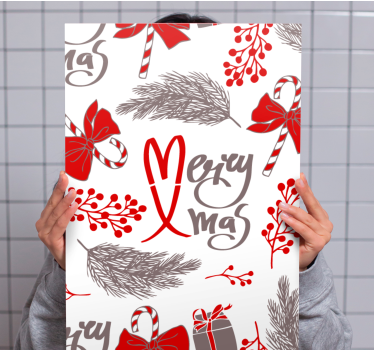Kanvas abc och bokstäver god jul design - Tenstickers