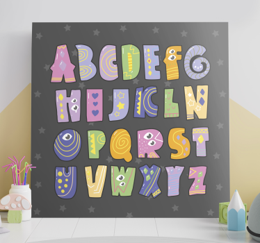 Kanvas abc och bokstäver lekfulla alfabetet - Tenstickers
