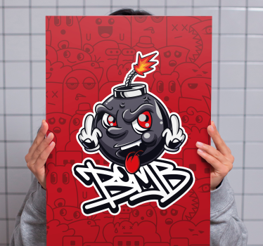 Kanvas andra texter cartoon bomb emoji - Tenstickers
