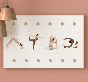 Kanvas andra texter yoga positioner sekvens - Tenstickers