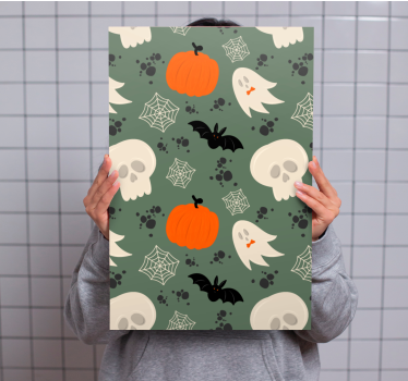 Kanvas dinosaurie med halloween-tema - Tenstickers